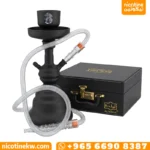 شيشة الواحة سوداء مع حقيبة Al Waha Black Hookah with Case شيشة سفري للكشتات.