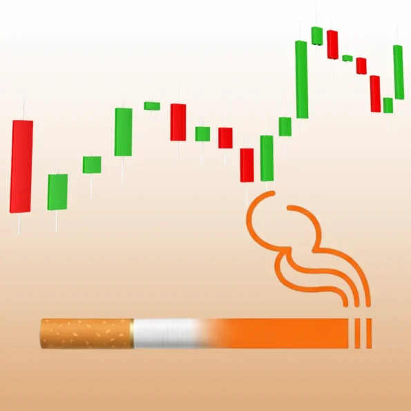 رسم توضيحي لسيجارة مع مخطط بياني يوضح اختلاف نسب النيكوتين في أنواع السجائر