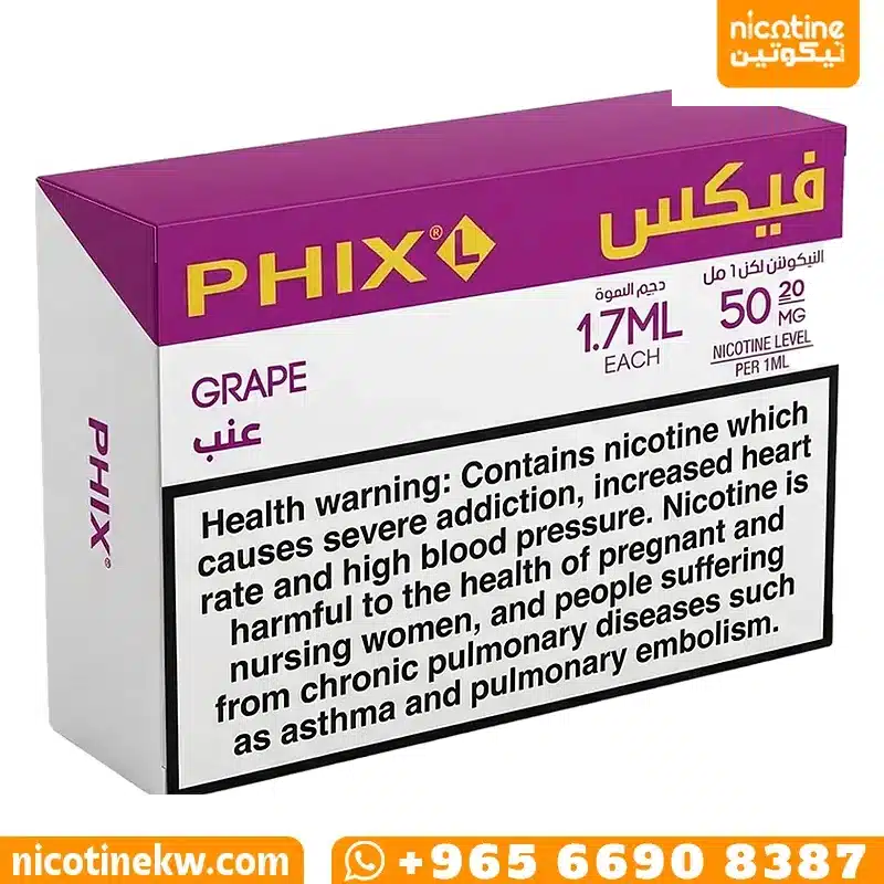 PHIX Grape pre-filled pods pack, 4 pods of 1.7ml at 50mg