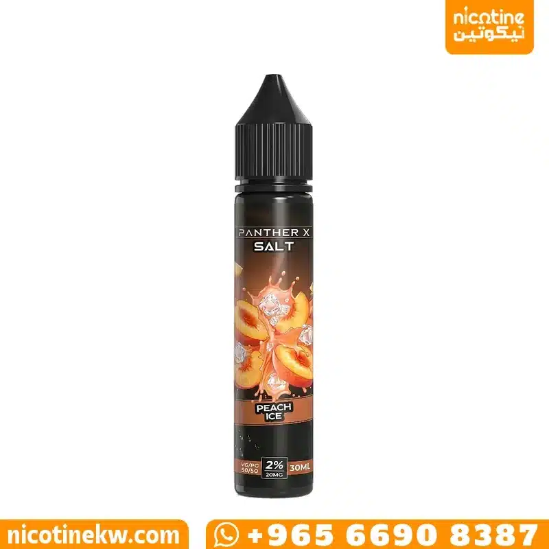 Panther X Peach Ice salt nicotine e-liquid bottle by Dr Vapes, 30ml