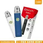 OXVA Xlim 4 pod system kit in three colours with its retail box